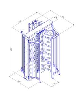 Полноростовый роторный турникет Ростов-Дон ПР1/4М2 НЕРЖ магазин Алти-Групп