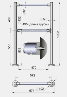 Комплект модульного ограждения 3V - 0,5 м хром магазин Алти-Групп